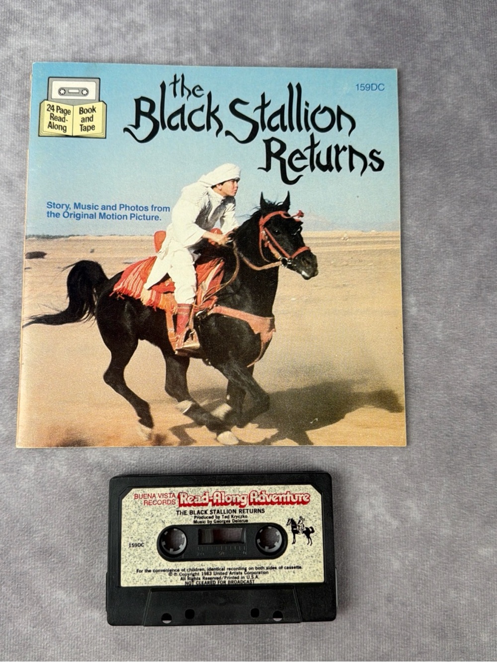 VTG Black Stallion Returns Read Along Book Cassette Tape Set Buena Vista 1983